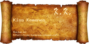 Kiss Kemenes névjegykártya